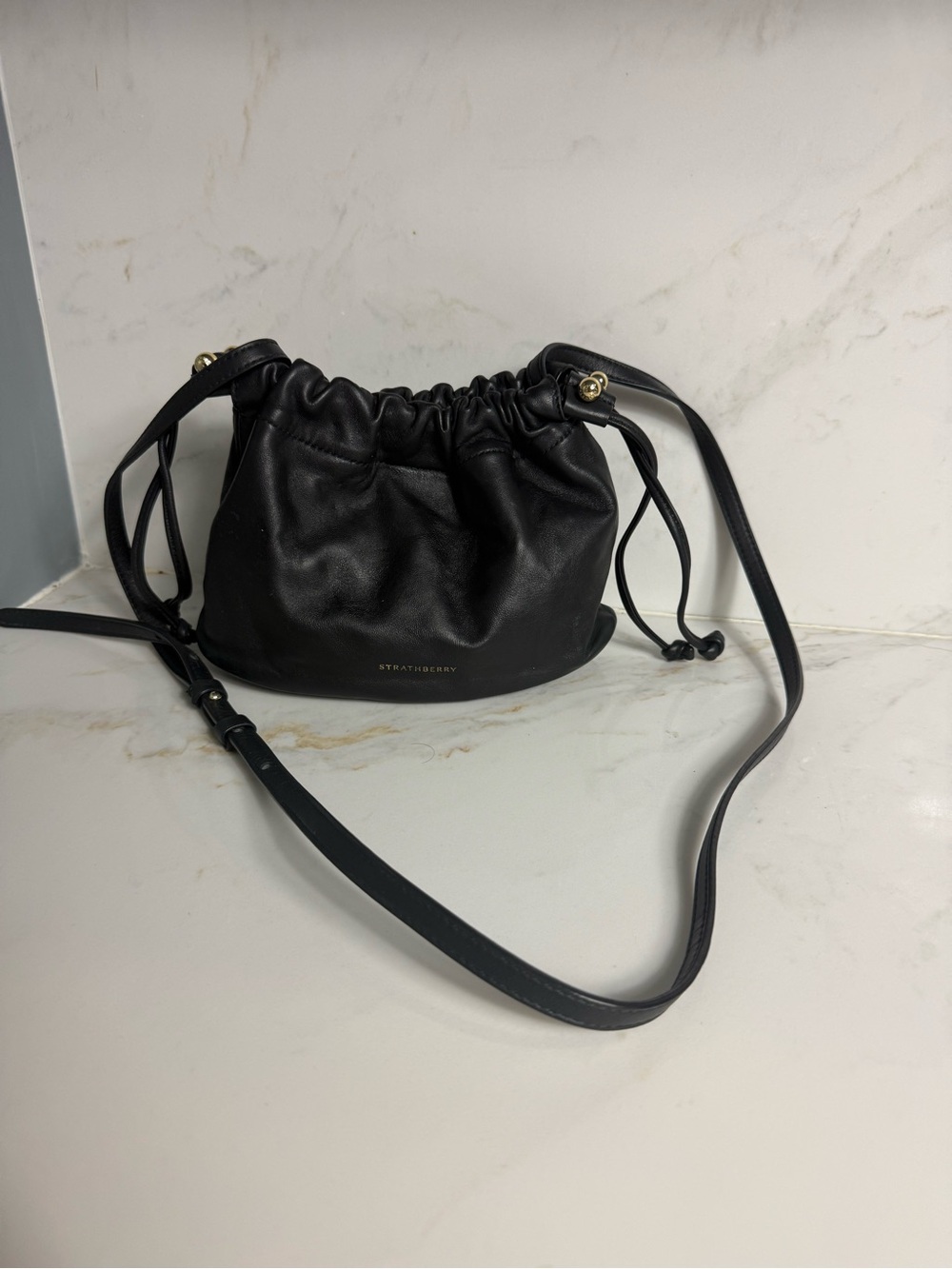 Strathberry Charlotte Drawstring BLACK - Picture 6 of 12